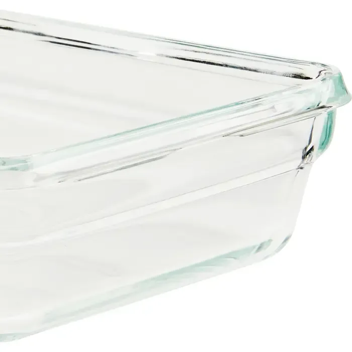 emsa clip & close glass food storage container 3.0 liters (transparent/red, rectangular) - slika 2