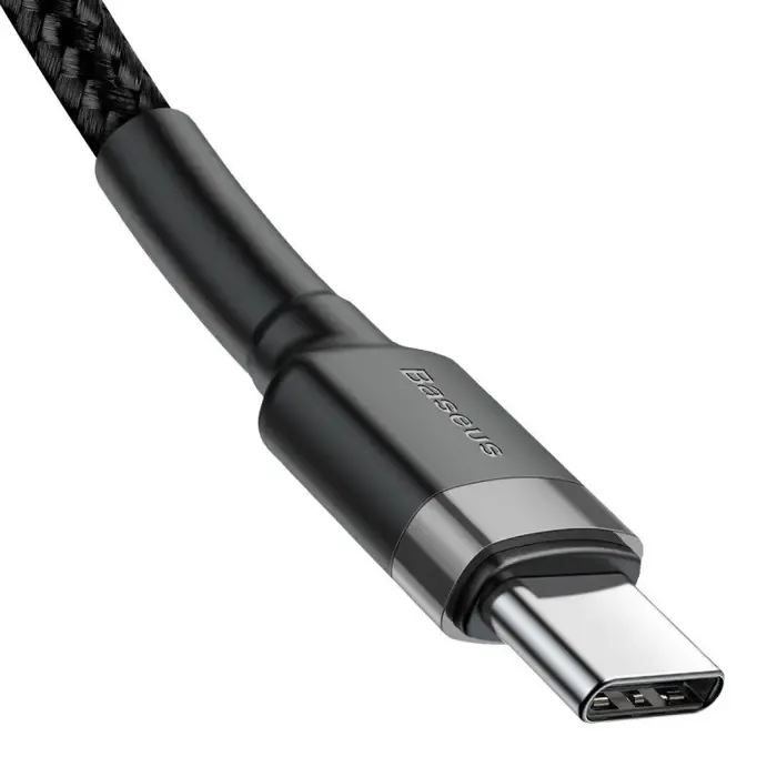 cable usb-c pd baseus cafule pd 2.0 qc 3.0 60w 1m (black and gray) - slika 3