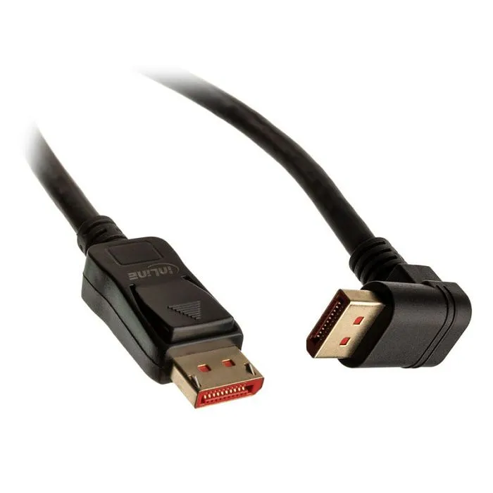 inline 8k (uhd-2) displayport kabel, nach unten gewinkelt, black - 1m 17151u - slika 1