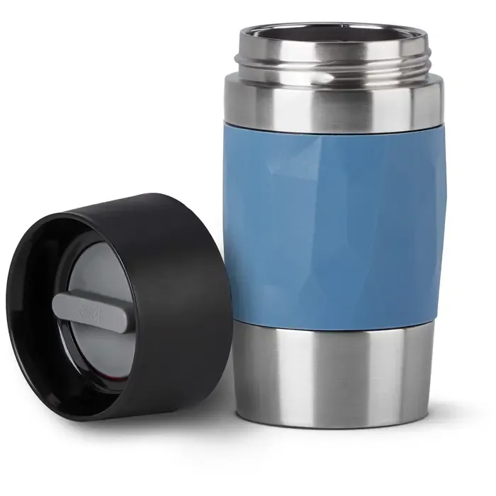 emsa travel mug compact thermal mug (blue/stainless steel, 0.3 liters, screw cap) - slika 2