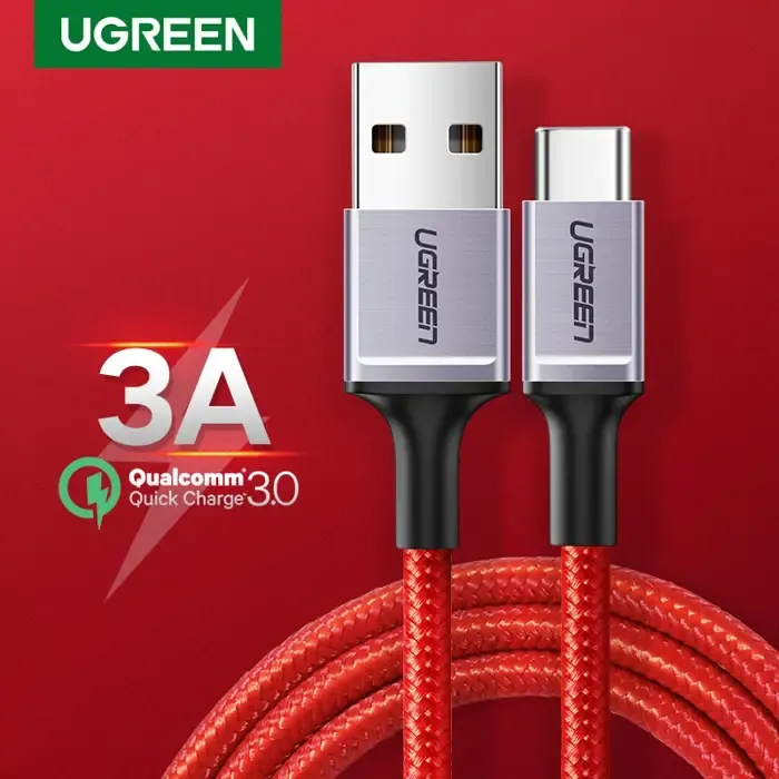 ugreen usb-c (m) na usb 2.0 a (m) 6a, supercharge, crveni, 1m - slika 2