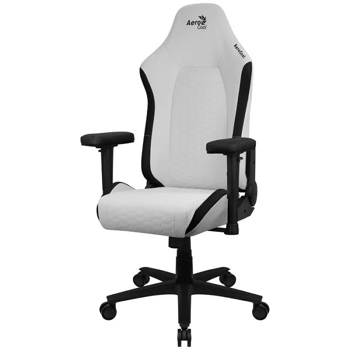 aerocool crown leatherette moonstone white gaming stolica, imitacija kože - bijela - slika 2