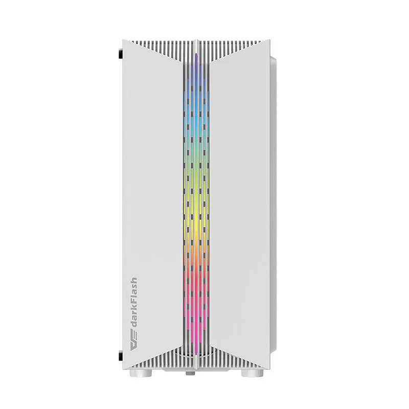 darkflash dk151 led computer case (white) + 3 rgb fans - slika 2