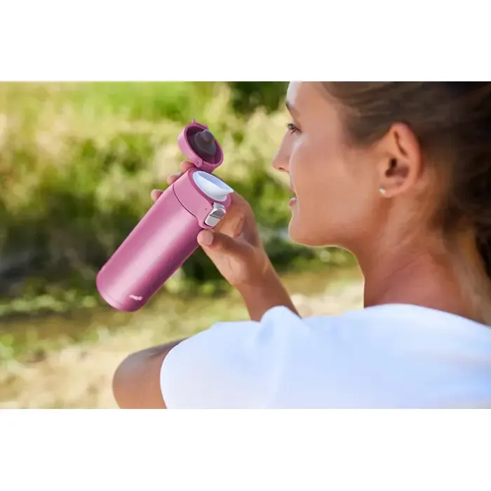 emsa travel mug light thermal mug 0.4 liters (pink, flip lid) - slika 5