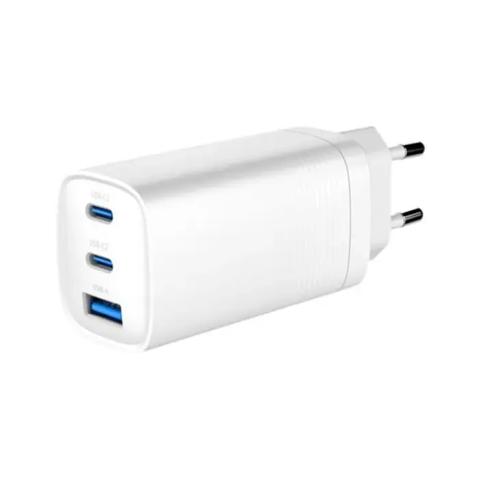 gembird 3-port 67 w gan usb powerdelivery fast charger, white - slika 1