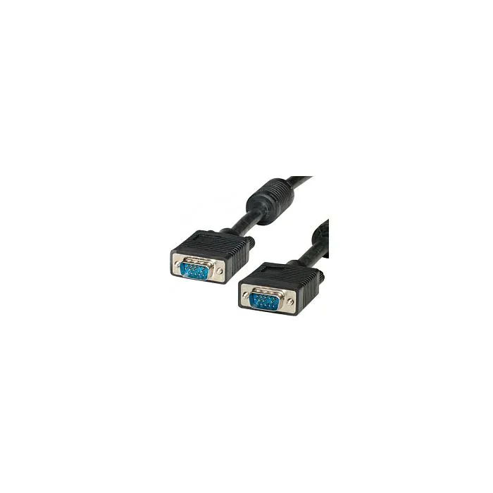 roline vga hq kabel (feritna jezgra), hd15 m/m, 15m, crni - slika 1