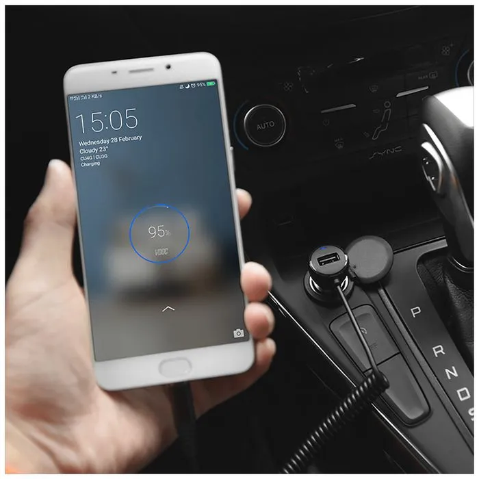 hoco. auto punjač za lightning kabelom, 1 x usb, 2.4 a max. - z21a ascender lightning - slika 4