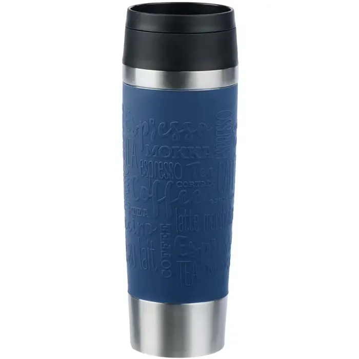 emsa travel mug classic grande thermal mug (dark blue/stainless steel, 0.5 liters) - slika 1