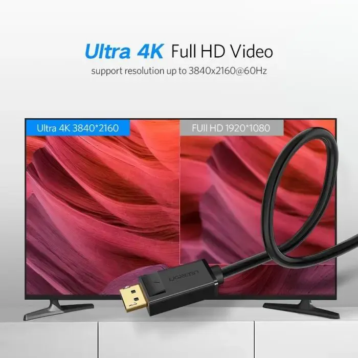 ugreen displayport 1.2 cable 1.5m - polybag - slika 2