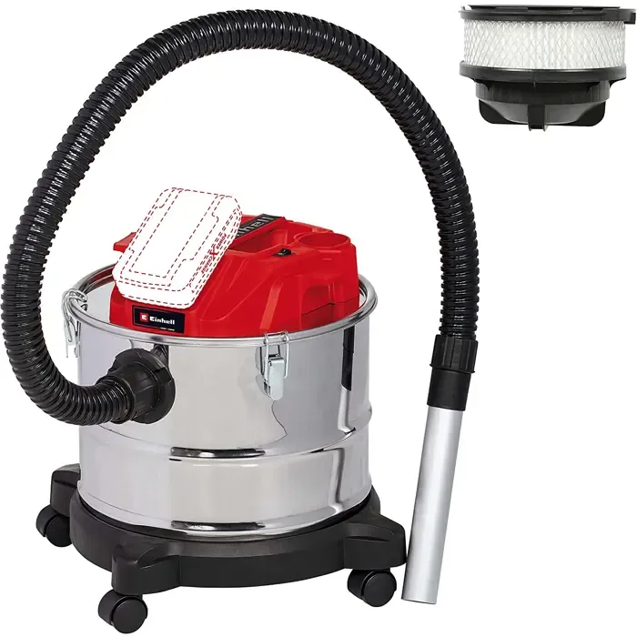 einhell te-av 18/15 li c-solo, ash vacuum cleaner (silver/red, without battery and charger) - slika 1