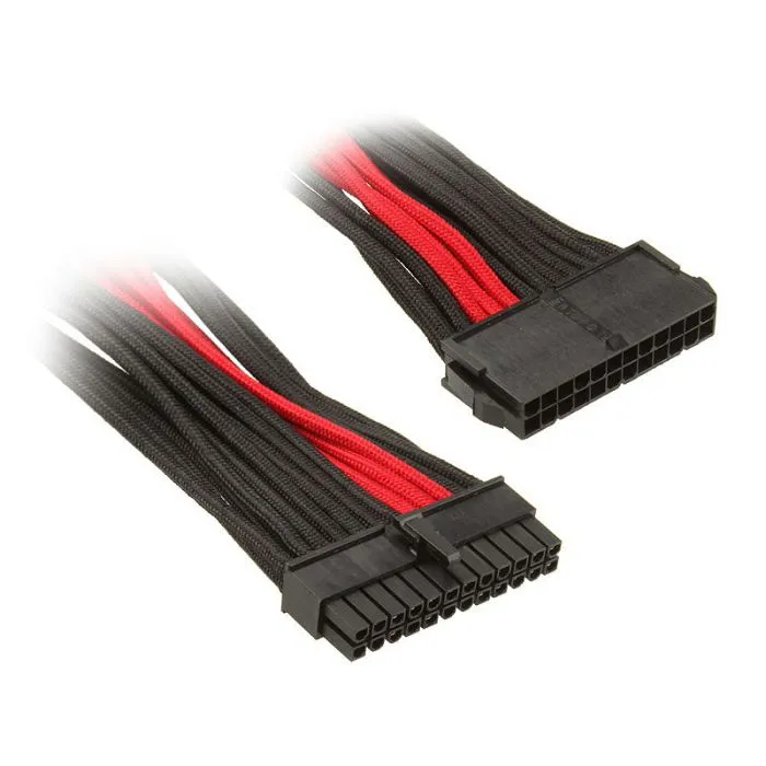 silverstone atx 24-pin-kabel, 300mm - black/rot sst-pp07-mbbr - slika 1