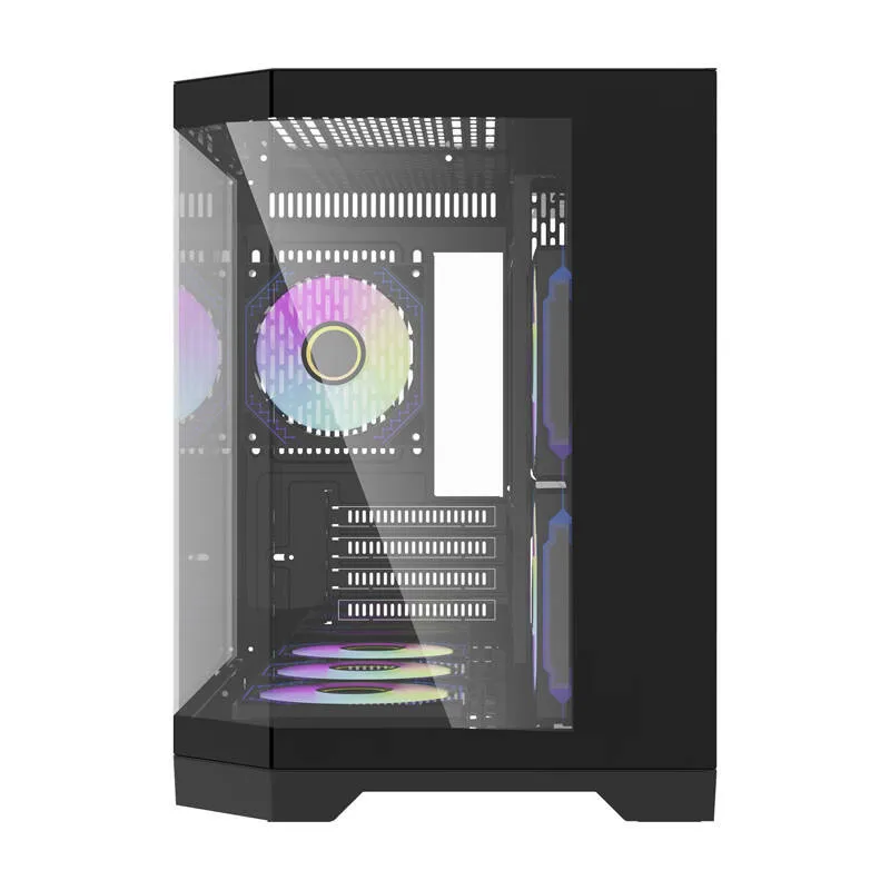 darflash ft418 computer case + 6 argb fans (black) - slika 3