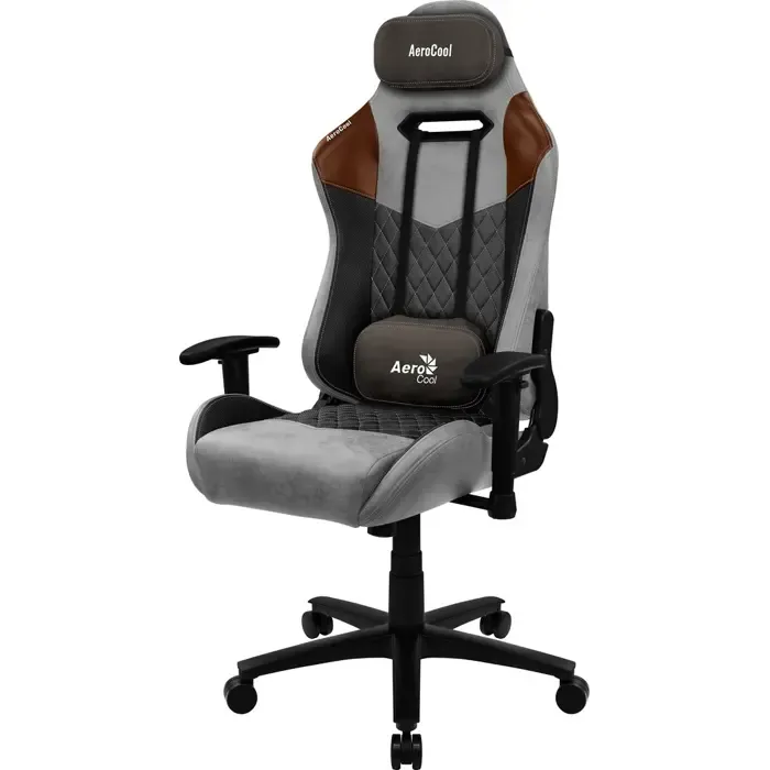 aerocool duke aerosuede universal gaming chair black, brown, grey - slika 3