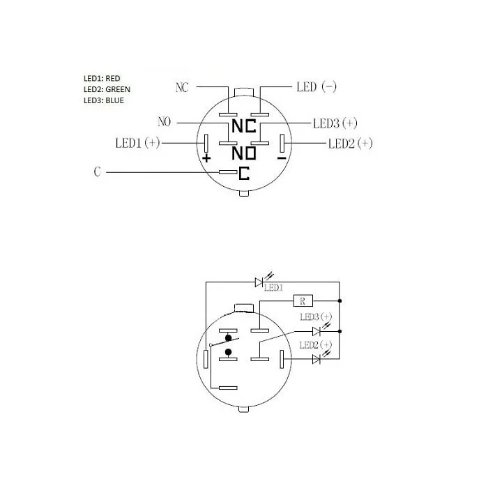 dimastech vandalismusschalter/-taster 25mm, silverline ring - rgb pd197 - slika 2