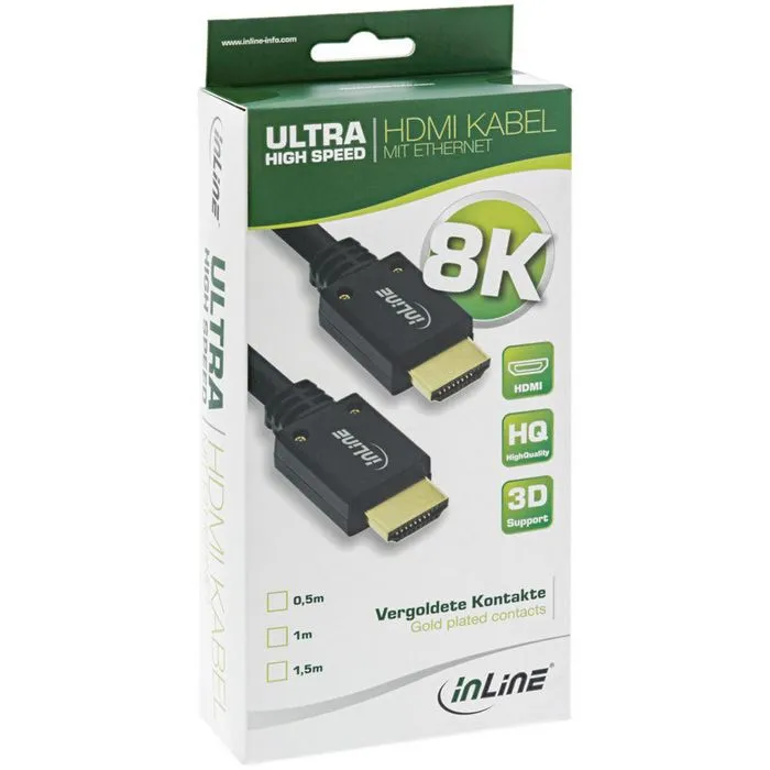 inline 8k4k ultra high speed hdmi cable, black - 1m 17901p - slika 3