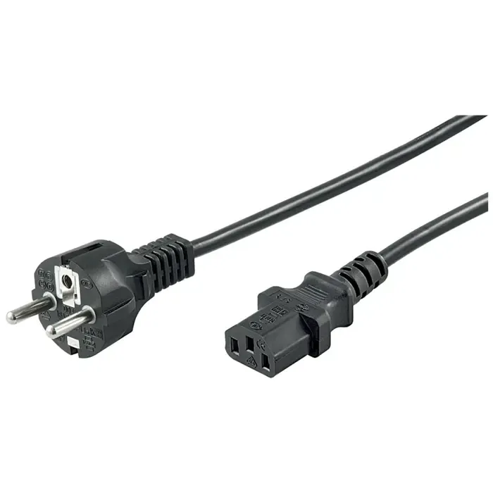 goobay kaltgerätekabel, black cable, 2.0 meter, myth geraden anschlüssen - slika 1