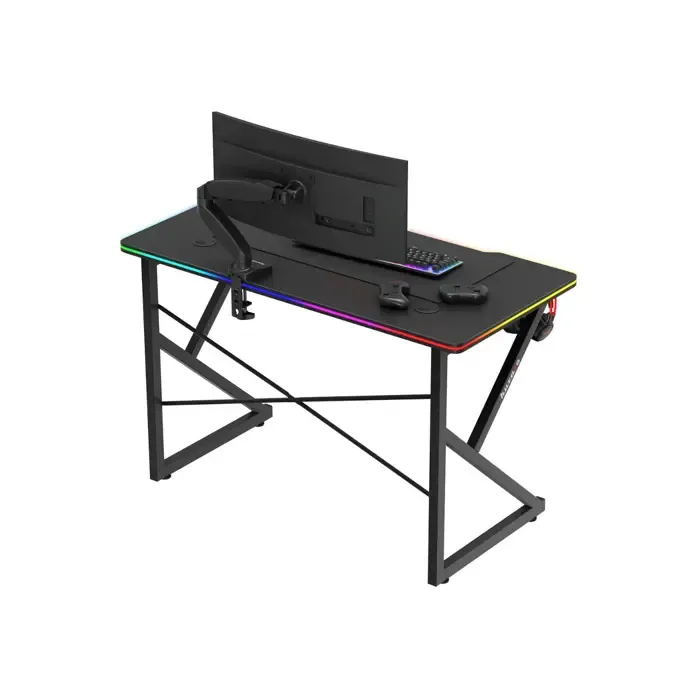 biurko gamingowe huzaro hero 1.7 rgb black - slika 4
