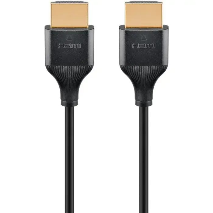 goobay slim high speed hdmi cable with ethernet, 4k @ 60hz (black, 3 meters) - slika 1