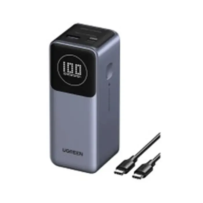 ugreen nexode prijenosni punjač (powerbank) 12000mah, 100w brzo punjenje, 1×usb-a/2×usb-c, pd3.0/qc3.0, sivi - slika 2
