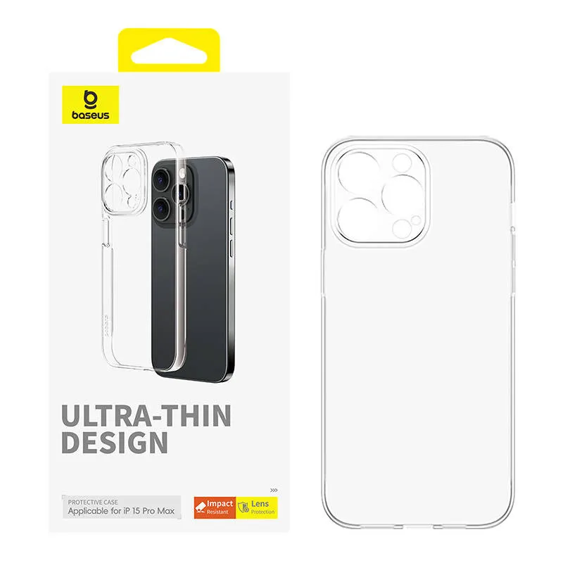 phone case for iphone 15 promax baseus os-lucent series (clear) - slika 3