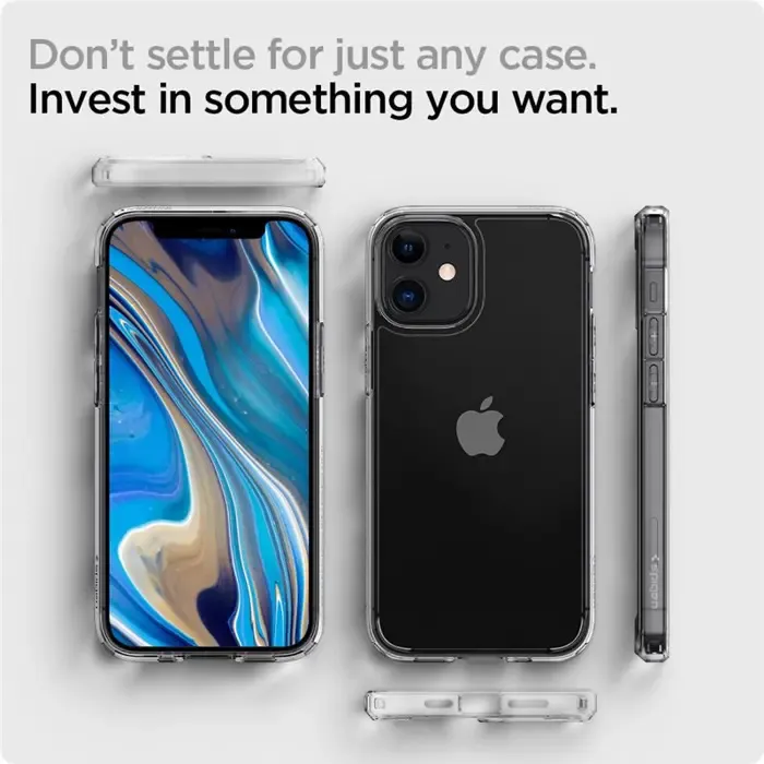 spigen ultra hybrid, zaštitna maska za telefon, prozirna - iphone 12 mini - slika 4
