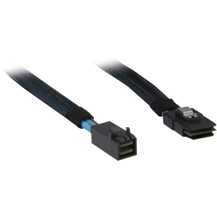 inter-tech cable sff 8643 > sff 8087 (black, 0.75 meter (sheathed)) - slika 1