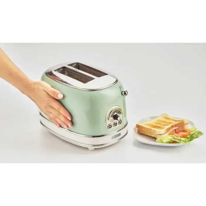 ariete vintage toaster 155 (light green, 810 watts, for 2 slices of toast) - slika 2