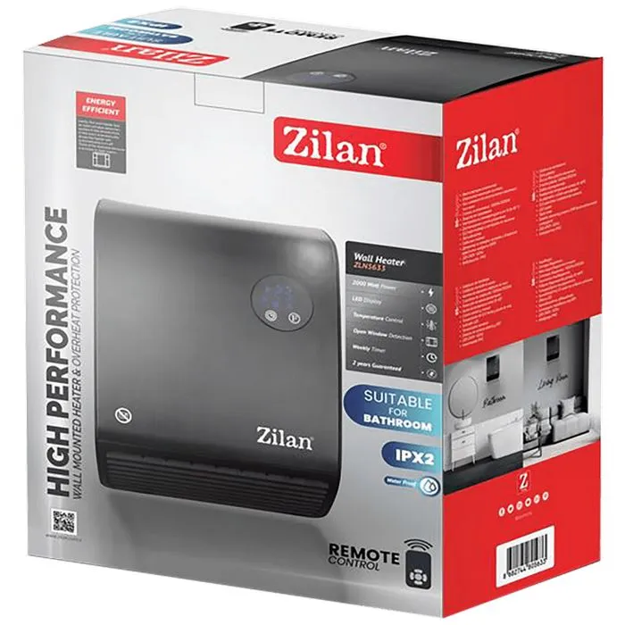 zilan grijalica zidna, 2000w, daljinski upravljač, timer - zln5633 - slika 5