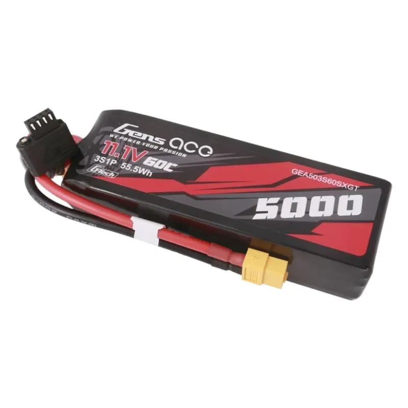 gens ace g-tech 5000mah 11.1v 60c 3s1p short-size lipo with xt60 plug - slika 3