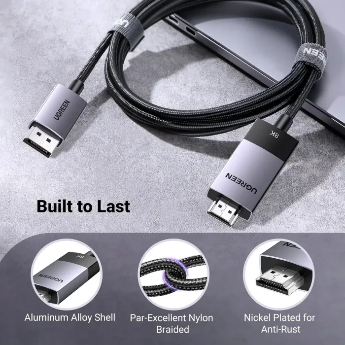 ugreen cable displayport to hdmi 8k@60hz - 1m - slika 3