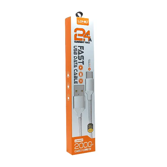 kabel ldnio ls392 lightning 2m 2,4a crno/rdeč - slika 1