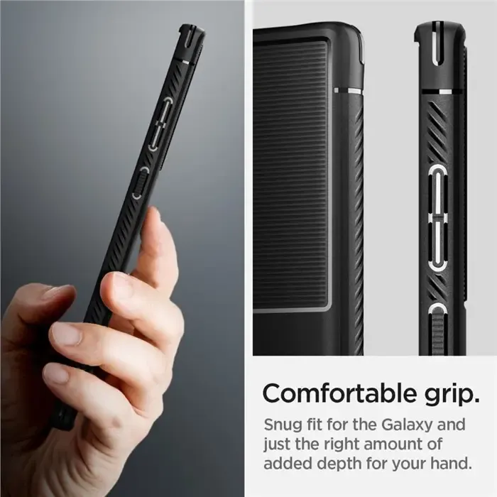 spigen rugged armor, zaštitna maska za telefon, mat crna - samsung galaxy s22 ultra (acs03914) - slika 4
