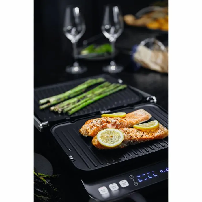 aeno electric grill eg1: 2000w, 3 heating modes - upper grill, lower grill, both grills defrost, max opening angle -180°, temperature regulation, timer, removable double-sided plates, plate size 32 - slika 5