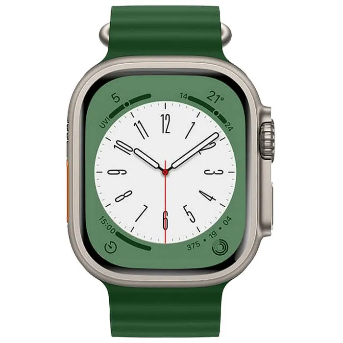 hoco. silikonski remen za iwatch, 42/44/45/49mm, zelena - iwatch wa12 alfa - slika 4
