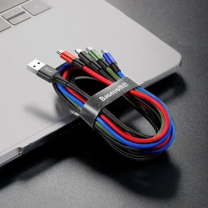 cable usb baseus fast 4in1 2xusb-c / lightning / micro 3.5a 1.2m (black) - slika 3