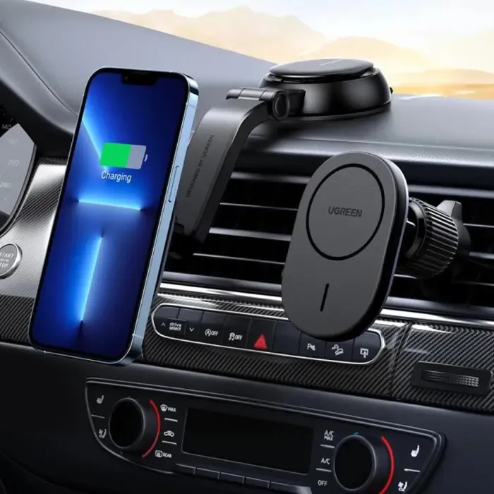 ugreen magsafe auto punjač, 15w, magnetni, bežični/indukcijski, crni - slika 2