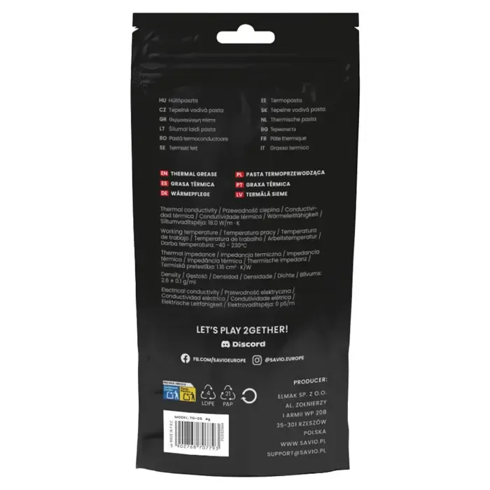 savio tg-05 4g heat sink compound thermal paste 18 w/m·k - slika 2