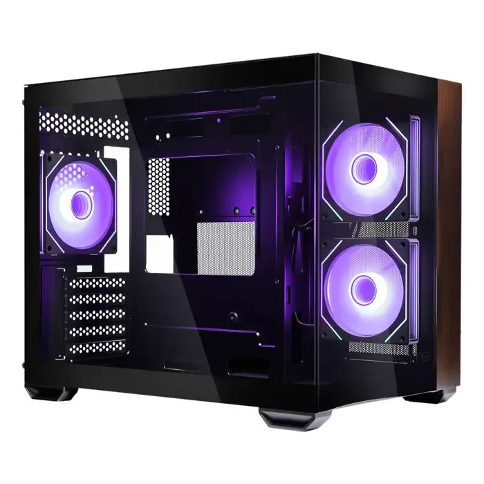 cooler master elite 481 wood mini tower black - slika 1