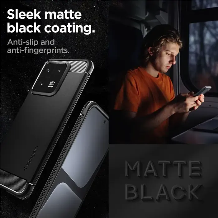 spigen rugged armor, zaštitna maska za telefon, crna - xiaomi 13 pro (acs05325) - slika 3