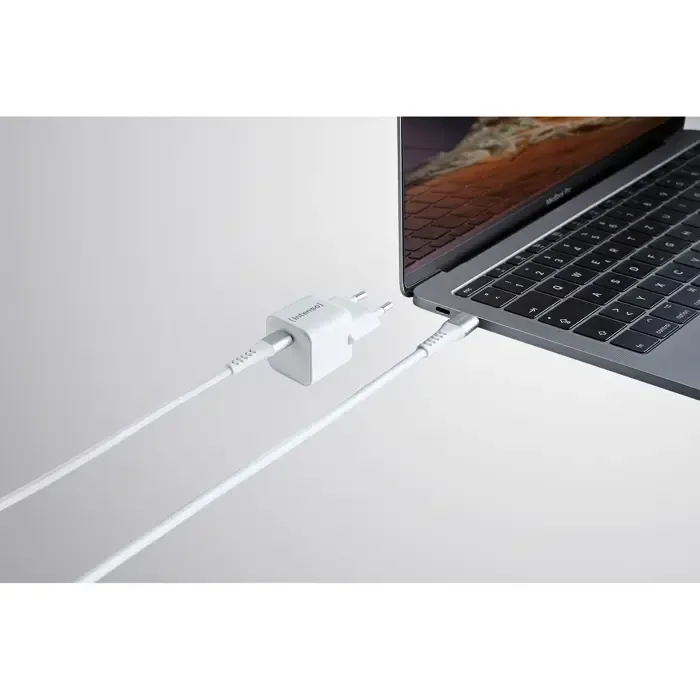 intenso power adapter w30c gan + c315c usb-c cable (white, 30 watts) - slika 4