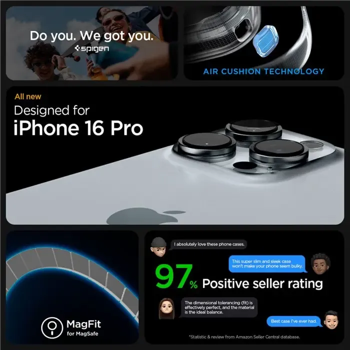spigen ultra hybrid magsafe, frost black - iphone 16 pro (acs08134) - slika 4