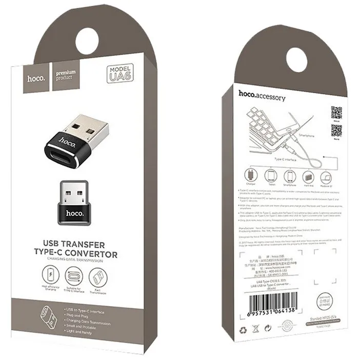 hoco. adapter usb-a to type c - ua6 - slika 2