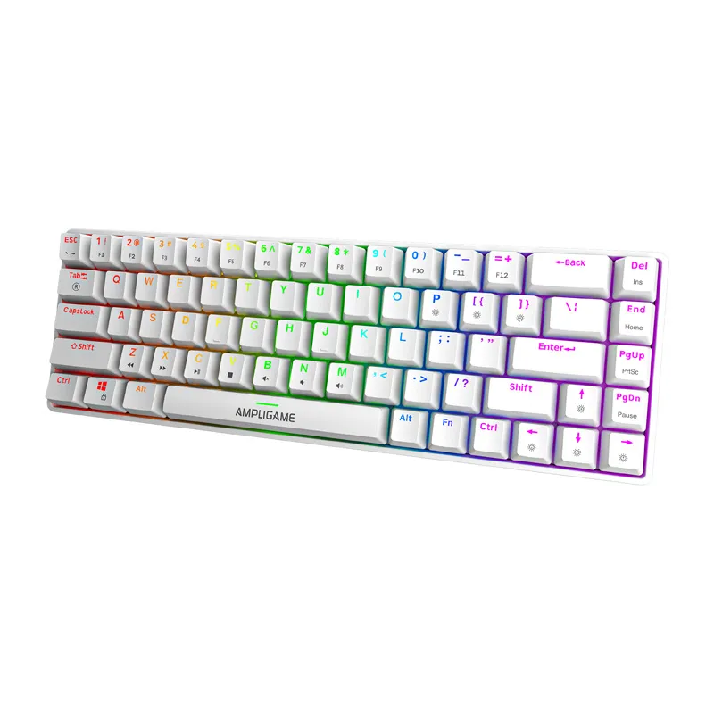 fifine gk1w mechancial keyboard, 65% rgb (white) - slika 2