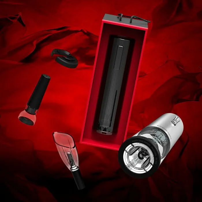 nemi, electric wine opener, aerator, vacuum preserver, silver color - slika 3