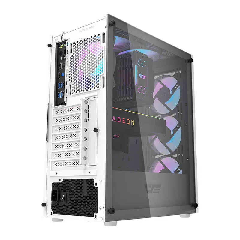 darkflash dk352 plus computer case (black and white) + 4 argb fans - slika 3