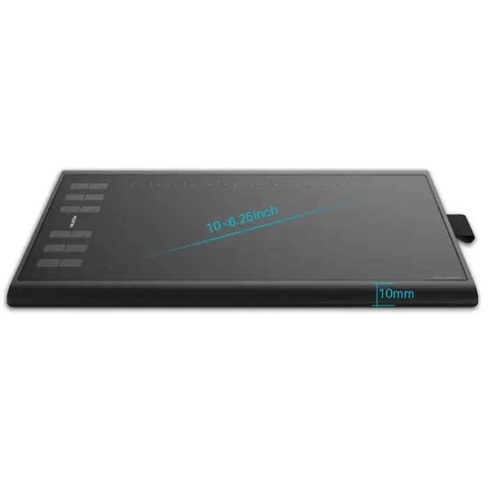 huion h1060p graphic tablet 5080 lpi 250 x 160 mm usb black - slika 2