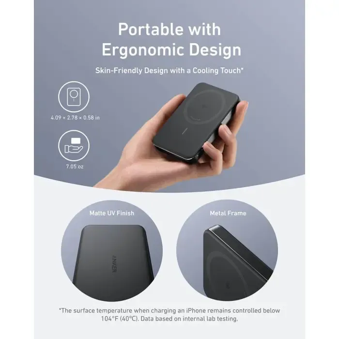 anker maggo 10k slim wireless powerbank, black - slika 5