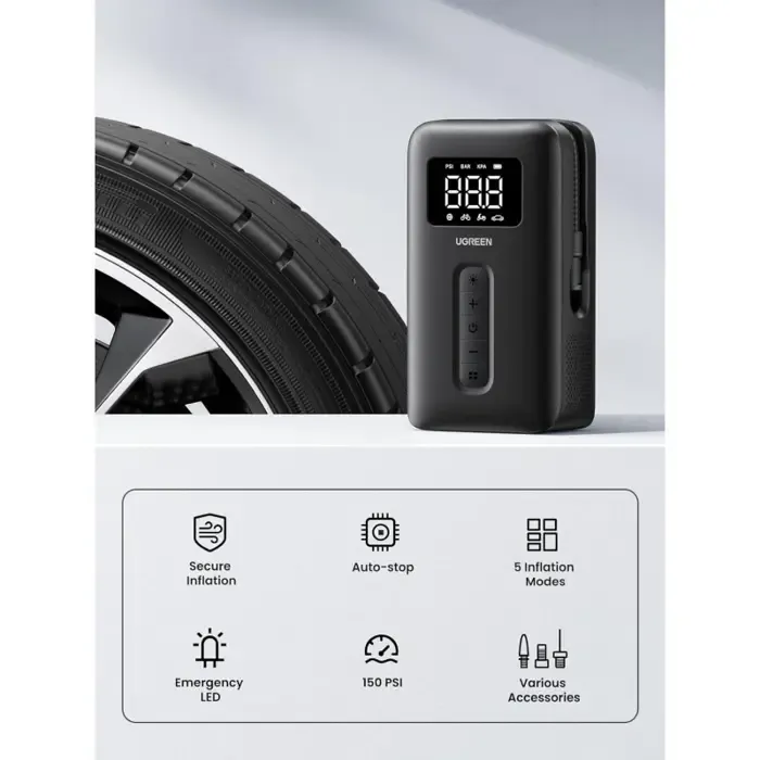 ugreen cd259, 2x 2500mah, električna zračna pumpa - slika 5