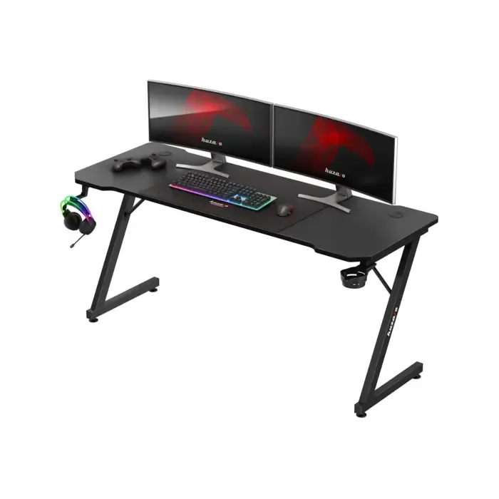 biurko gamingowe huzaro hero 4.8 black - slika 2