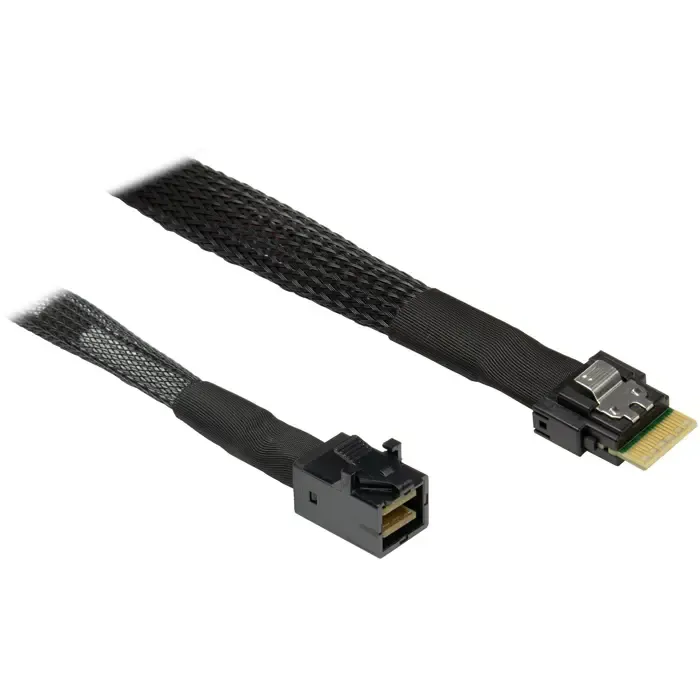 inter-tech cable sff 8654-4i > sff 8643 (black, 0.7 meter) - slika 1